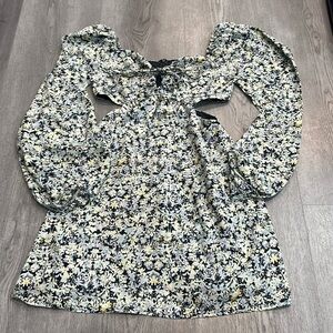 LA Hearts navy floral cut out dress